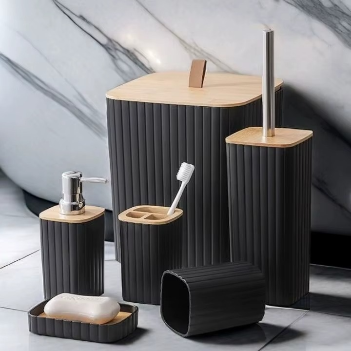 Set Accessoires Salle de Bain 6 Pièces Moderne