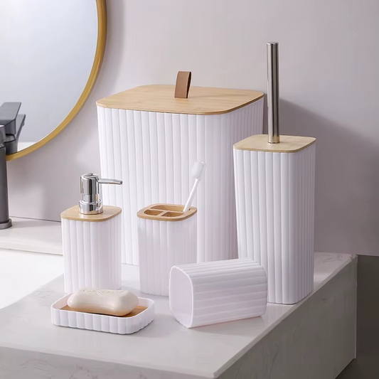 Set Accessoires Salle de Bain 6 Pièces Moderne