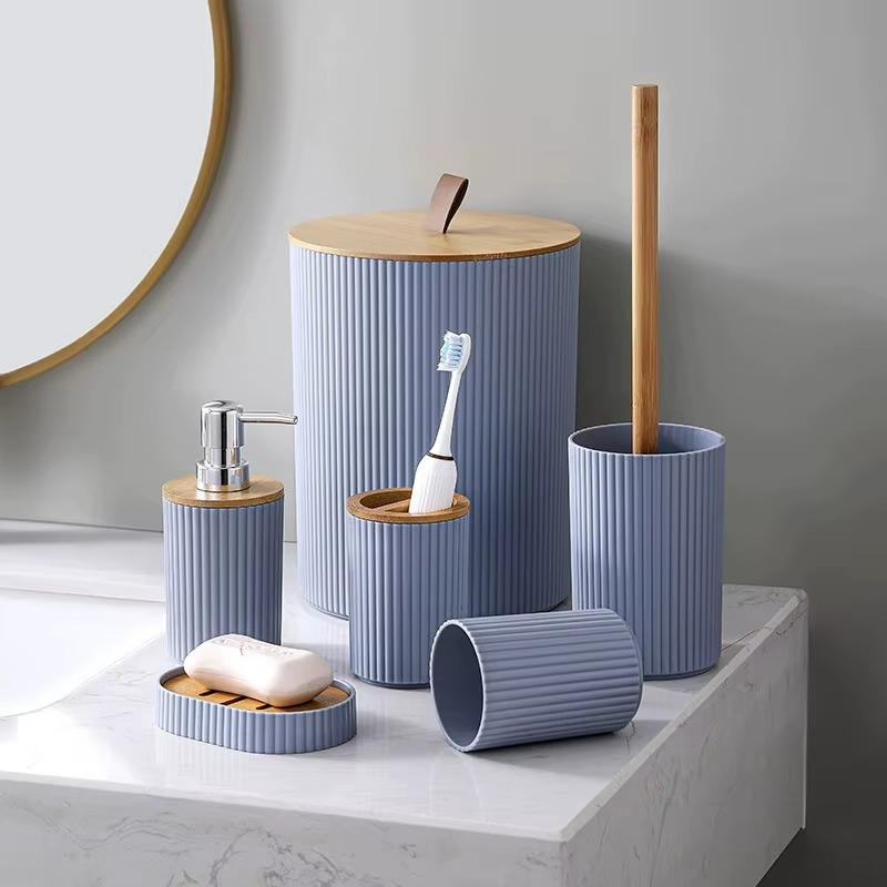 Set Accessoires Salle de Bain 6 Pièces Moderne