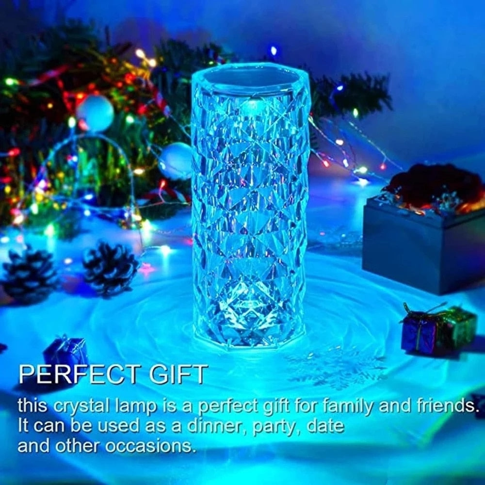 Lampe tactile LED multicolore en cristal