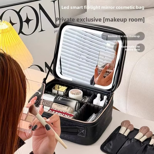 Trousse Cosmétique Élégante avec Miroir LED