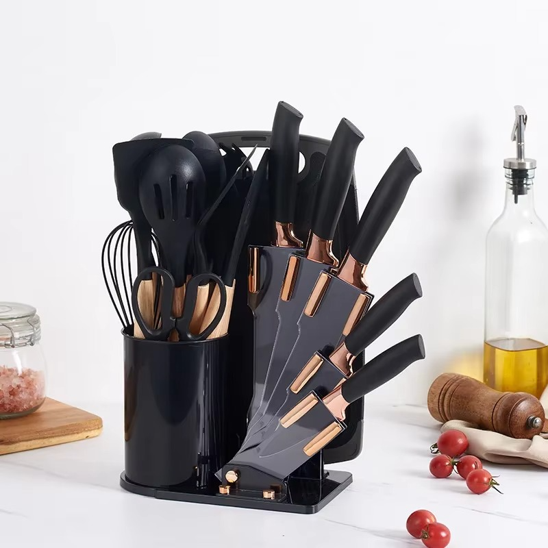 Kit Ustensiles Cuisine 19 Pièces en Silicone & Bois