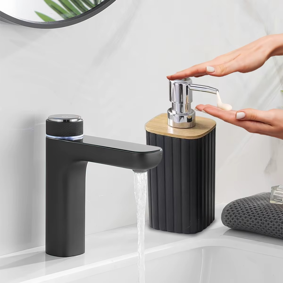 Set Accessoires Salle de Bain 6 Pièces Moderne