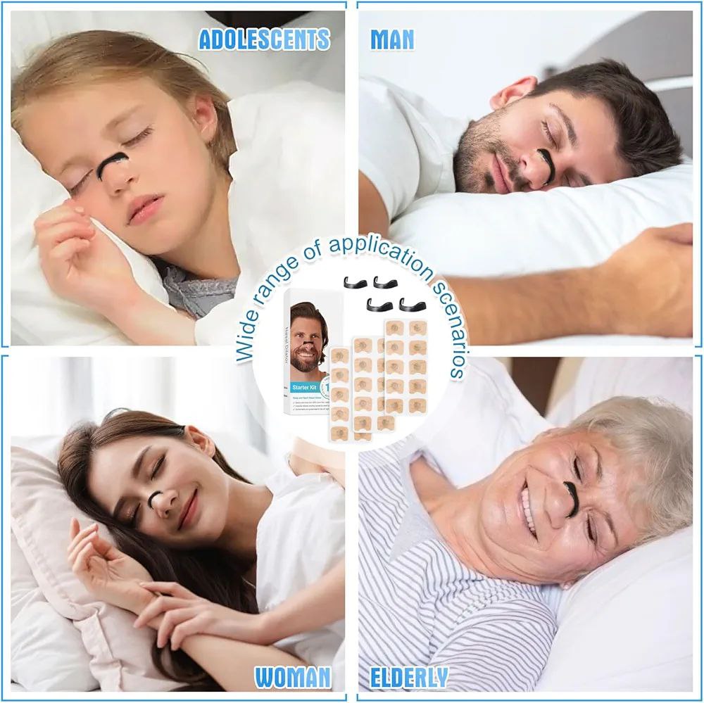 Lot de 60 Bandes Nasales pour une Respiration Plus Facile et un Meilleur Sommeil