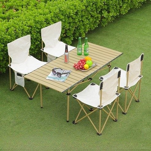 Ensemble Premium de Camping 5 en 1 – Grande Table et 4 Chaises Pliantes