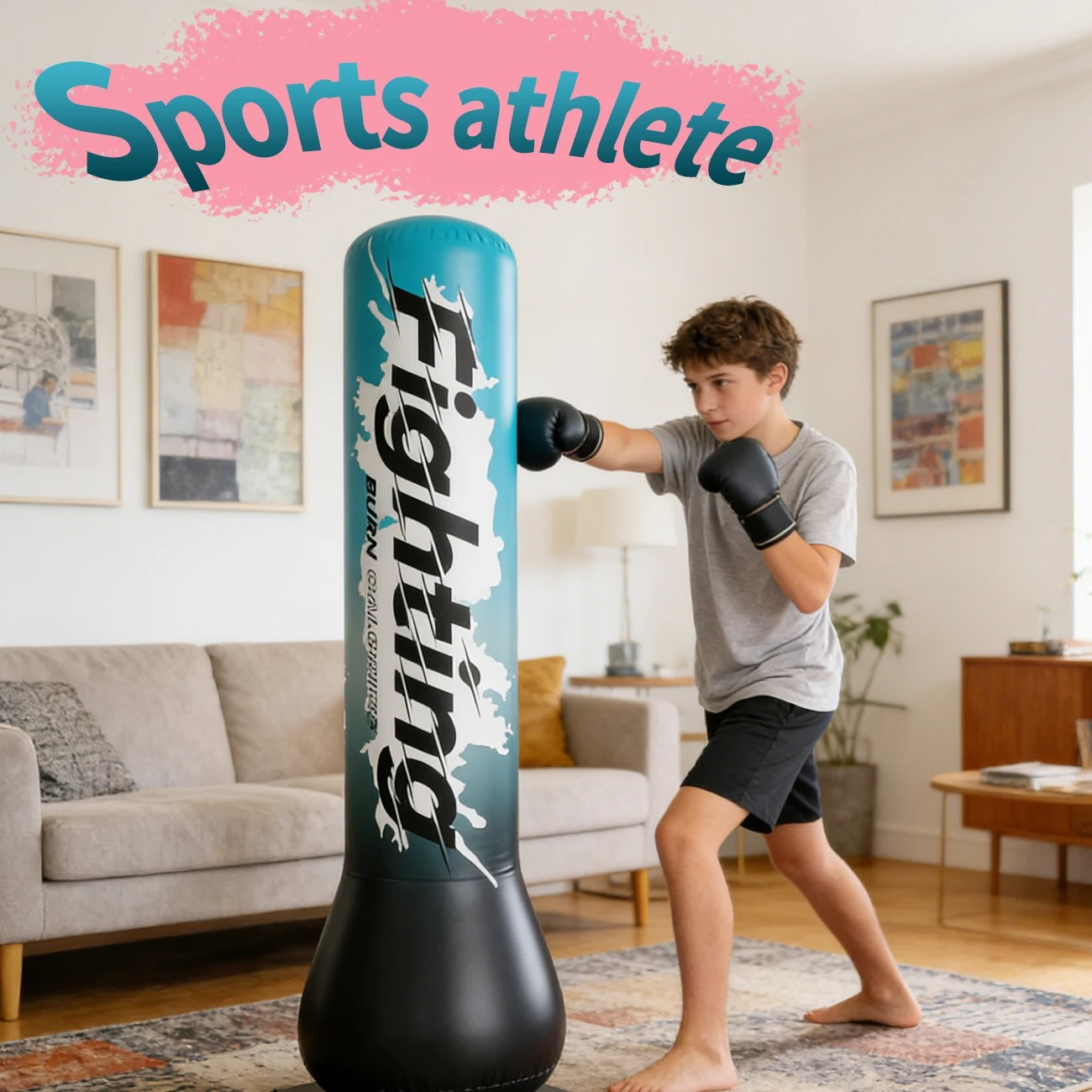 Sac de Frappe Gonflable – Énergie, Sport et Fun !