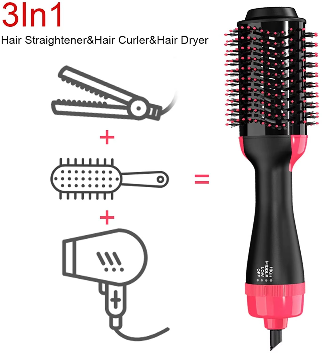 Brosse Sèche-Cheveux 3-en-1 – Brillance & Volume