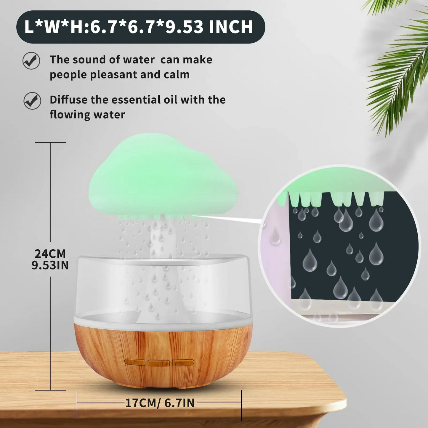 Humidificateur Nuage de Pluie avec LED