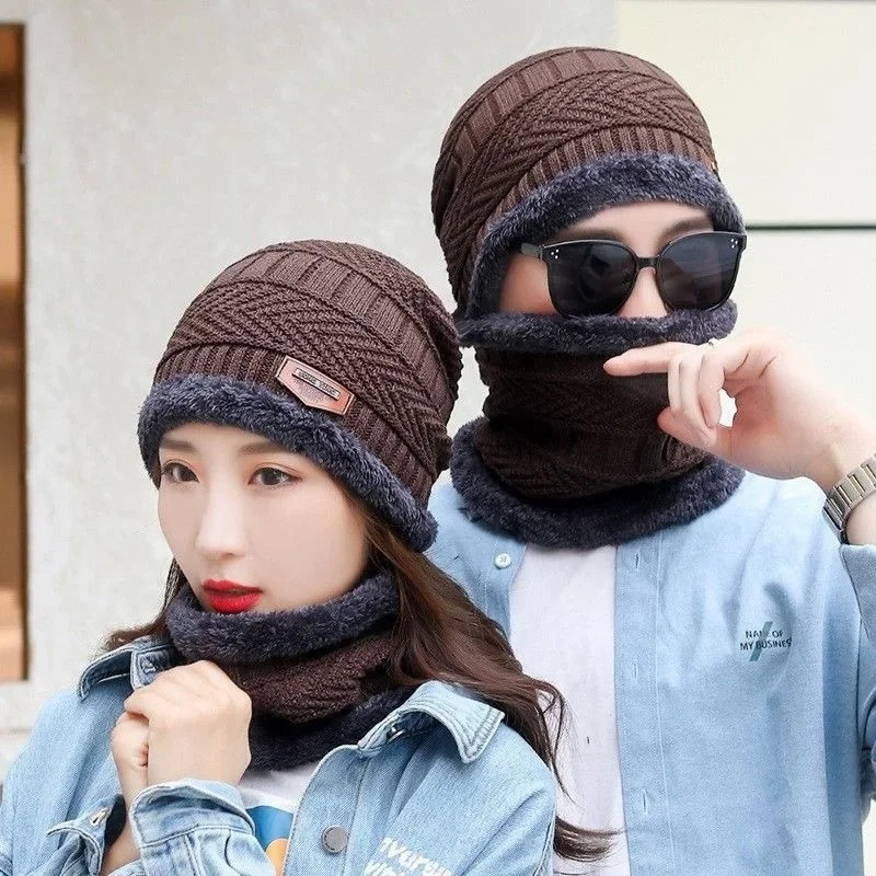 Ensemble Bonnet & Cache-Cou en Laine – Hiver Chaud