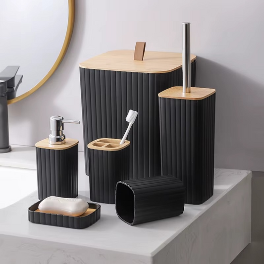 Set Accessoires Salle de Bain 6 Pièces Moderne