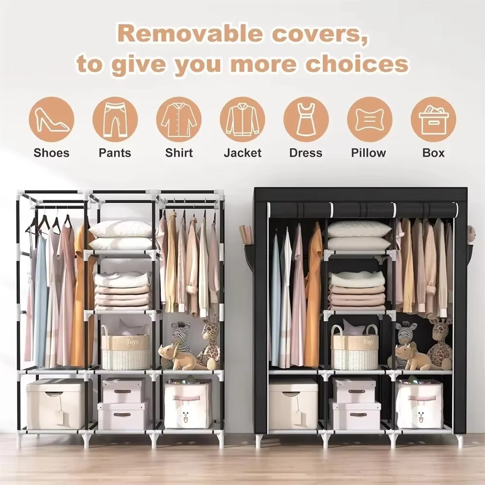 Armoire Portable avec Housse Anti-Poussière