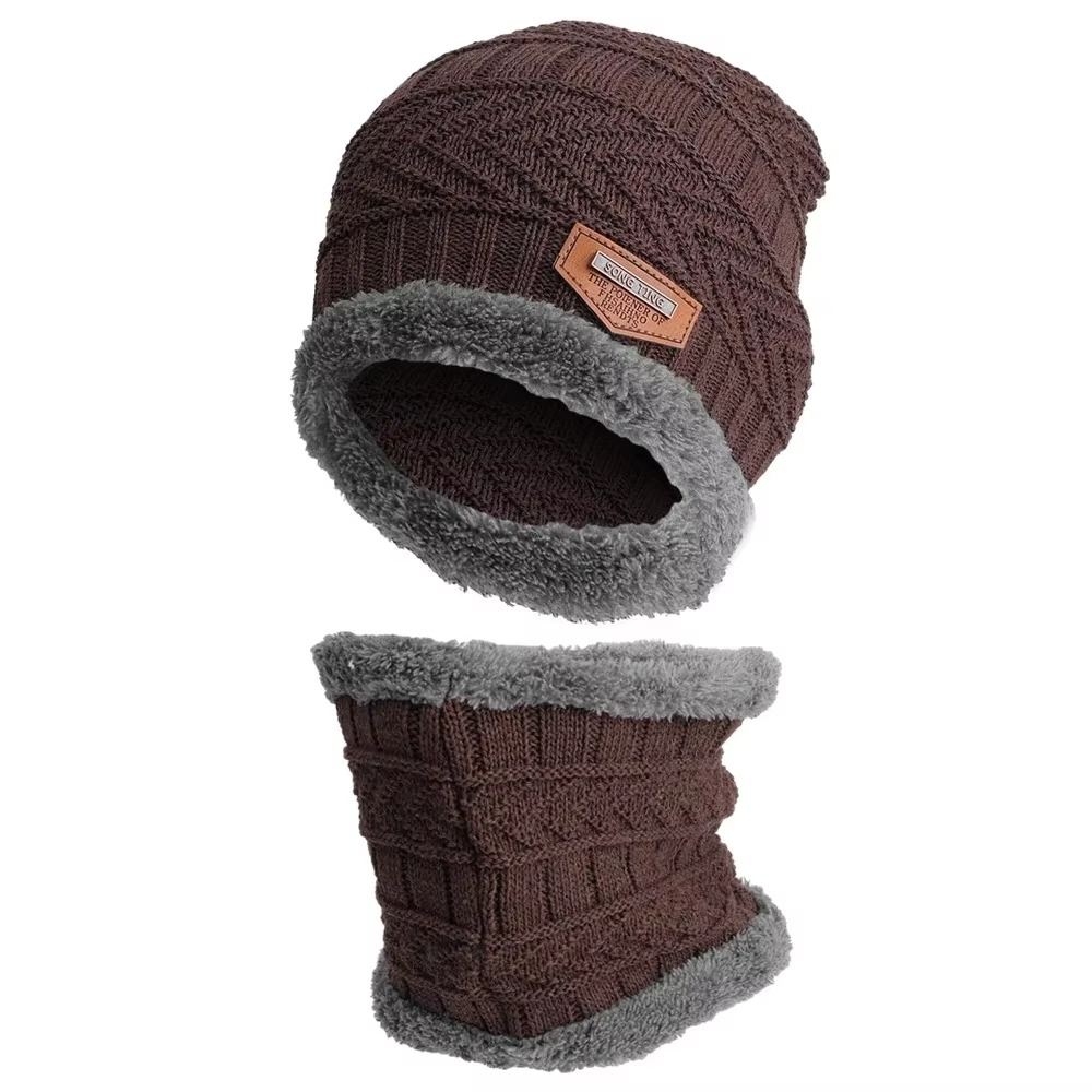 Ensemble Bonnet & Cache-Cou en Laine – Hiver Chaud