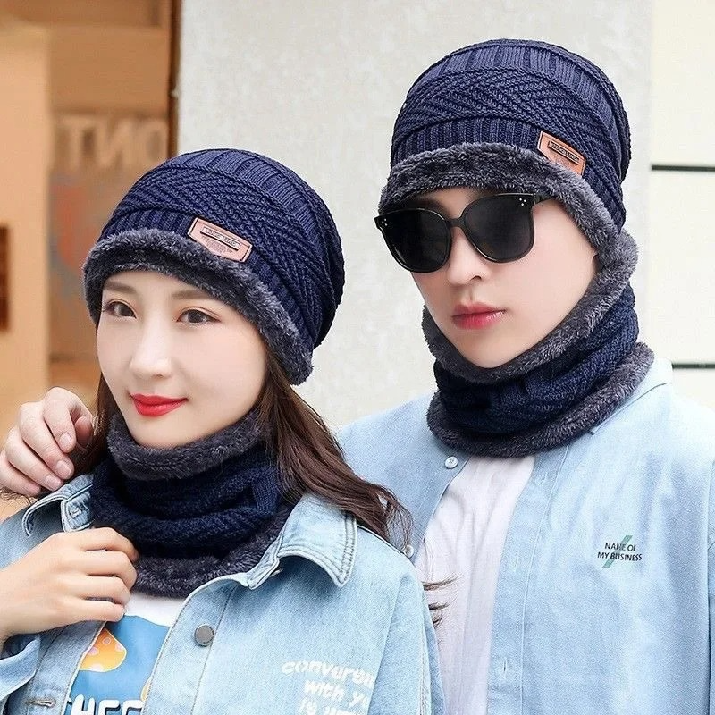 Ensemble Bonnet & Cache-Cou en Laine – Hiver Chaud