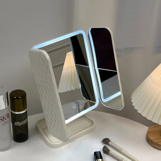Miroir Maquillage LED Trifold – Rechargeable