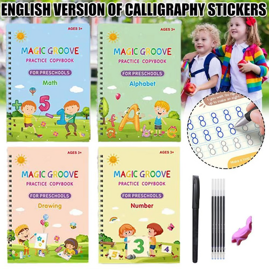 Pack de 4 Livres Magiques Réutilisables pour Enfants
