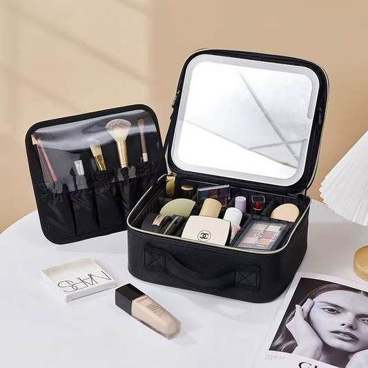 Trousse Cosmétique Élégante avec Miroir LED