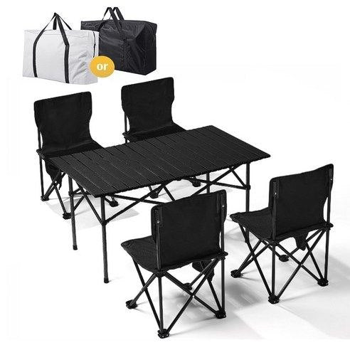 Ensemble Premium de Camping 5 en 1 – Grande Table et 4 Chaises Pliantes