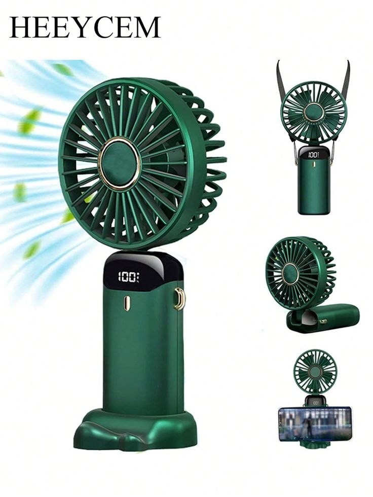 Ventilateur Portable avec Écran Numérique LED