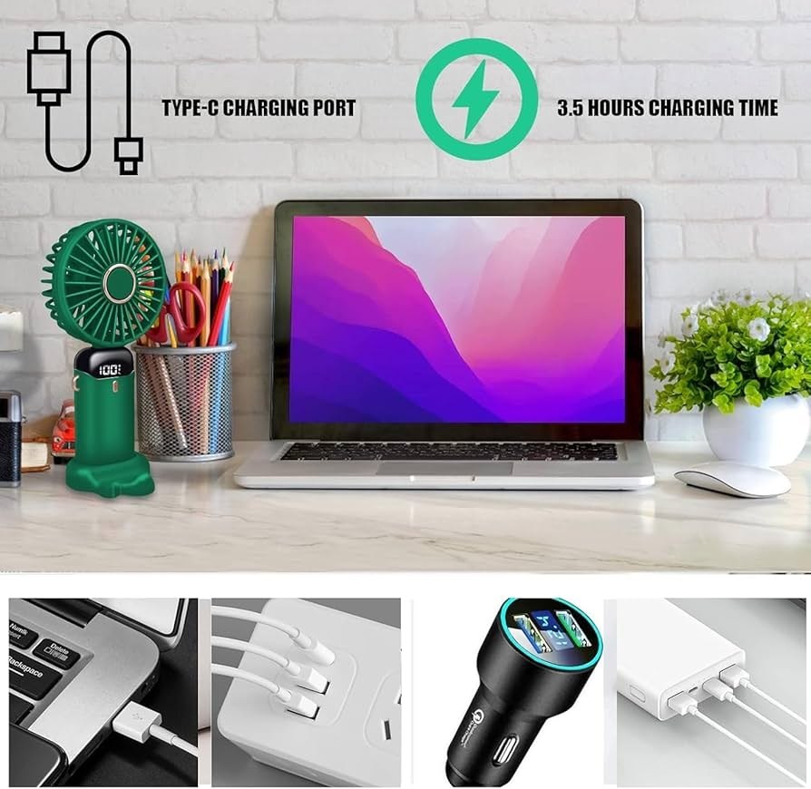 Ventilateur Portable avec Écran Numérique LED