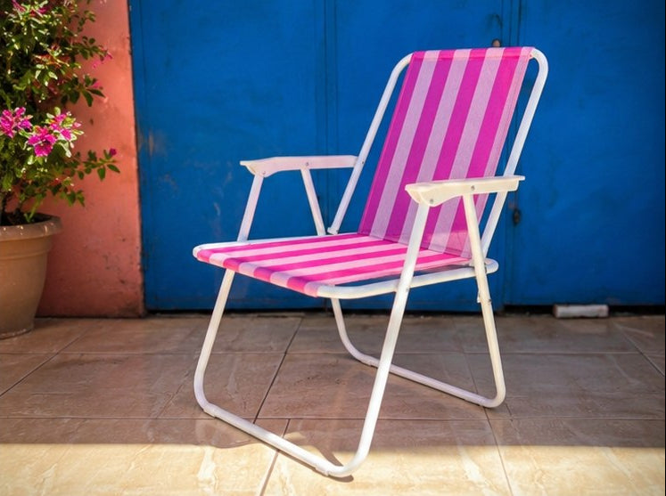 Chaise de Plage Pliante en Maille de Nylon