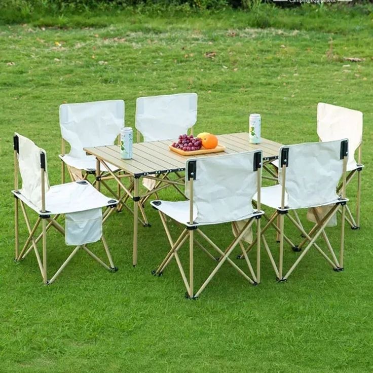 Ensemble Pliable avec Table Rectangulaire et 6 Chaises