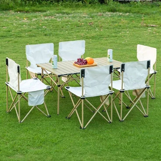 Ensemble Pliable avec Table Rectangulaire et 6 Chaises
