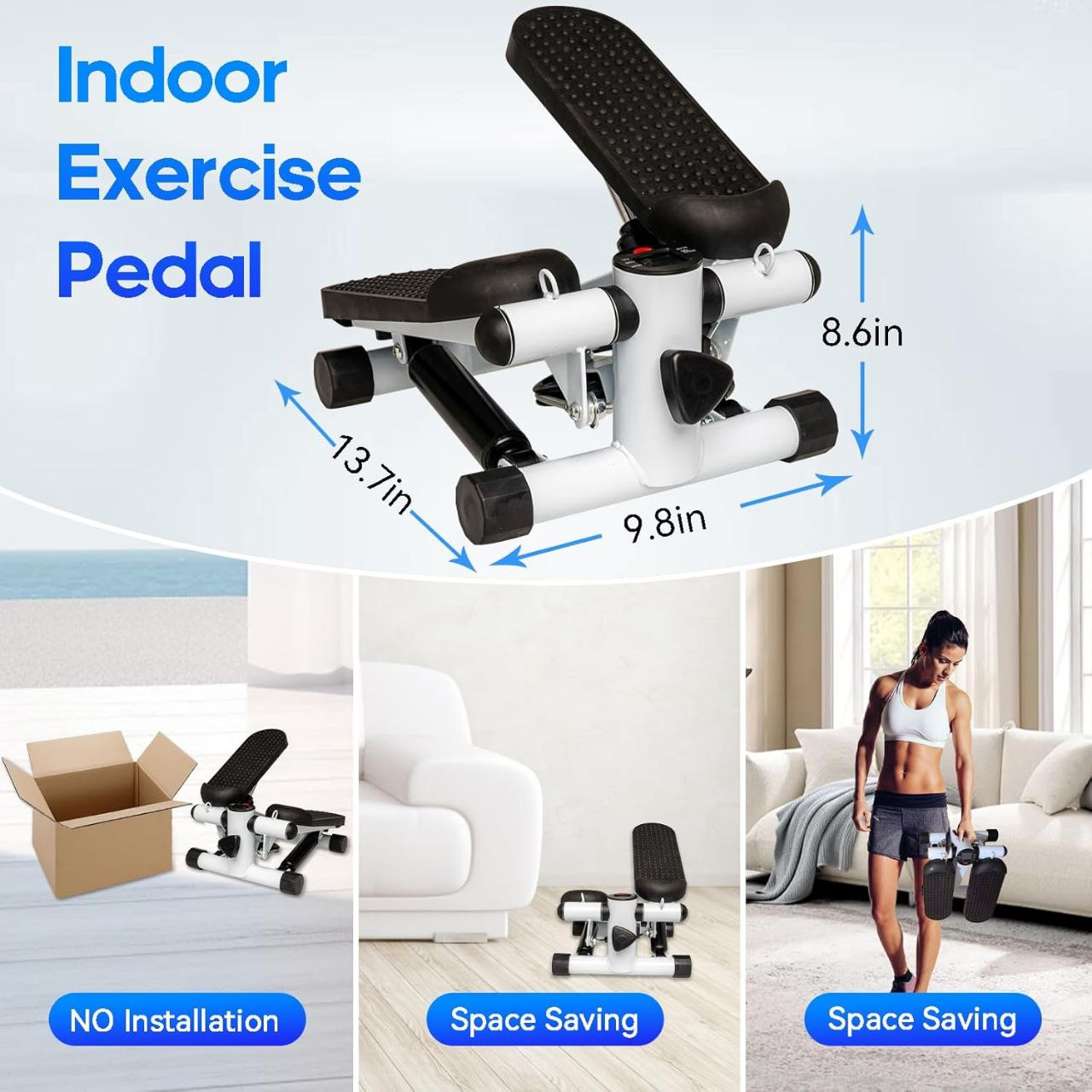 Stepper Fitness Réglable avec Bandes de Résistance